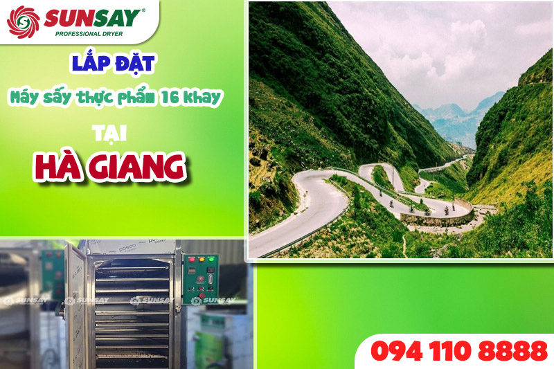 lắp đặt máy sấy nhiệt 16 khay đến Hà Giang