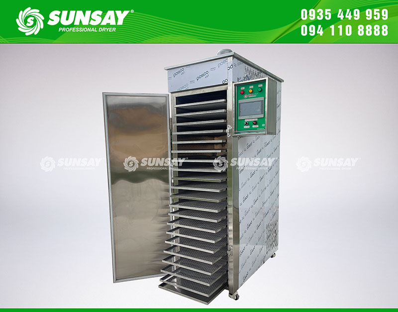 Khay sấy và khung máy được làm bằng SUS 304