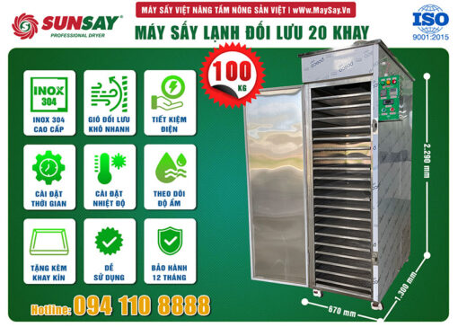 Máy sấy lạnh đối lưu 20 khay