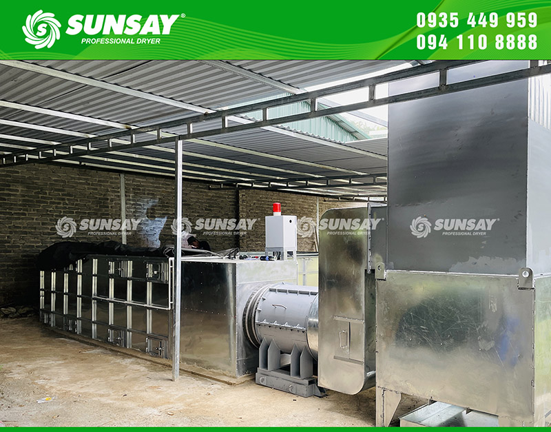 Máy sấy vĩ ngang SUNSAY giúp cà phê khô nhanh và đều
