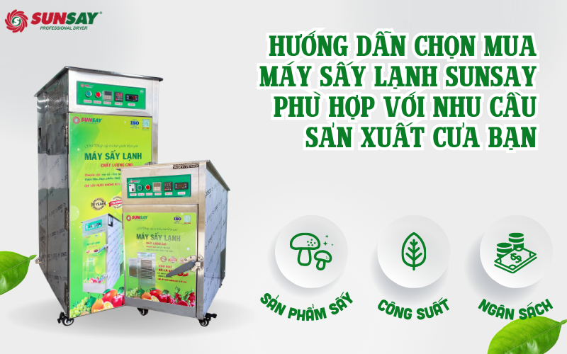 Hướng dẫn chọn mua máy sấy lạnh SUNSAY phù hợp với nhu cầu sản xuất của bạn