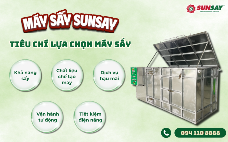 Các tiêu chí chính để lựa chọn máy sấy phù hơp