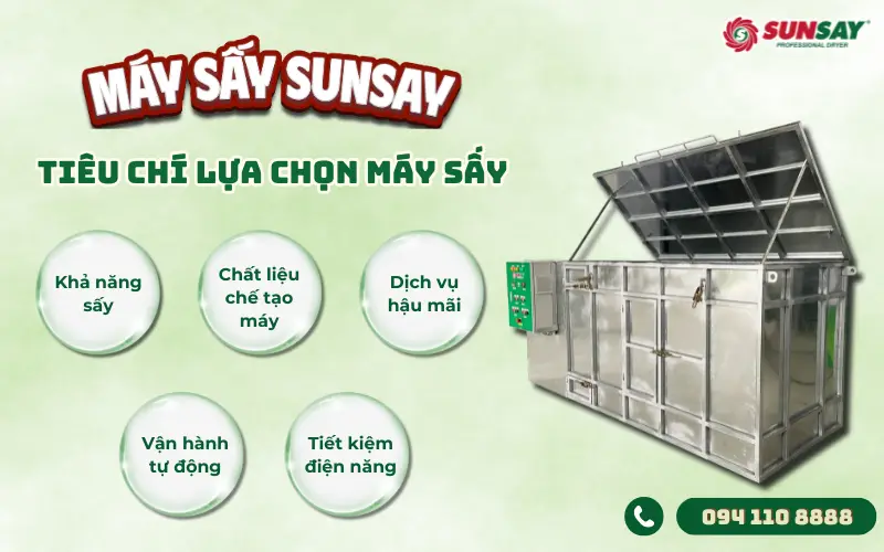 Các tiêu chí chính để lựa chọn máy sấy phù hơp