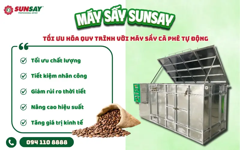 Máy sấy cà phê tự động