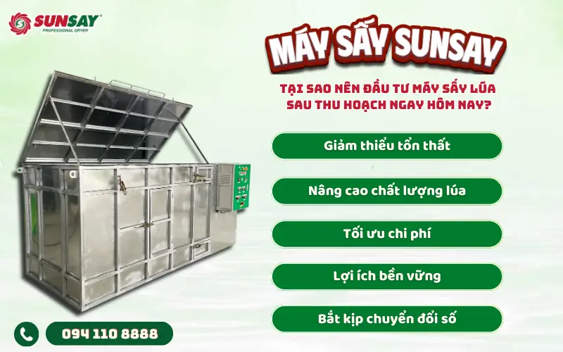 Tại sao nên đầu tư máy sấy lúa sau thu hoạch ngay hôm nay?