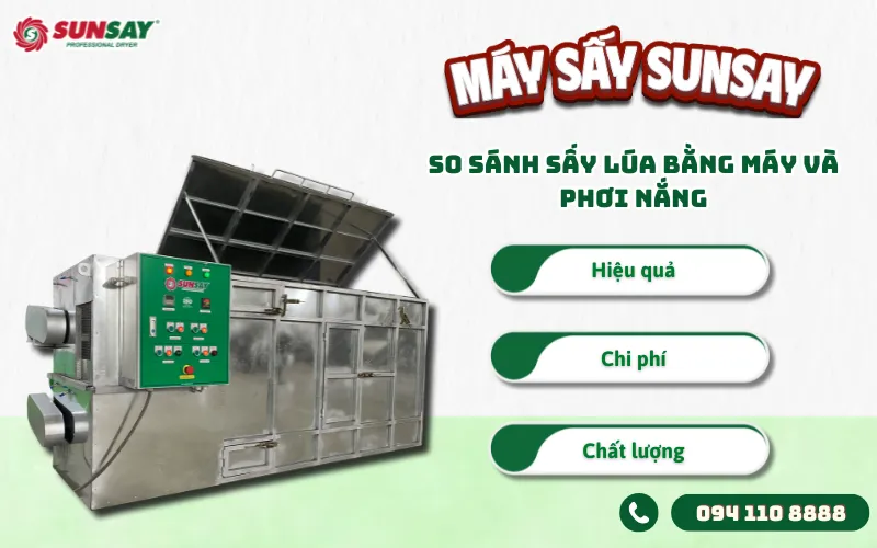 So sánh sấy lúa bằng máy và phơi nắng