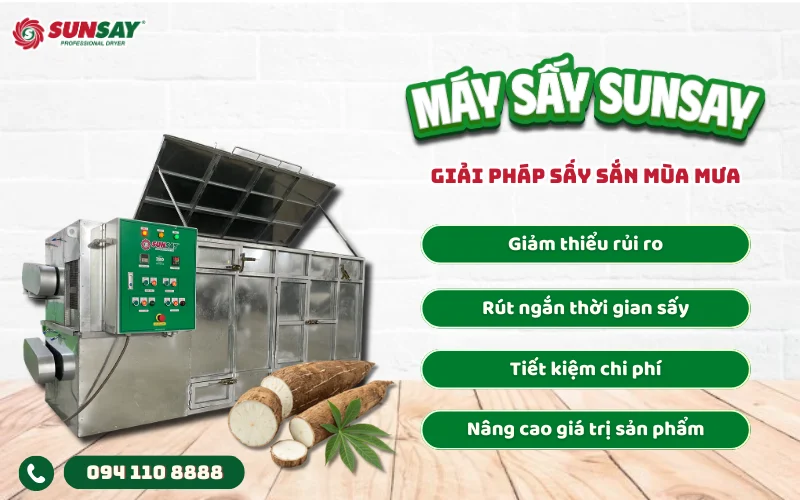 Giải pháp sấy sắn mùa mưa