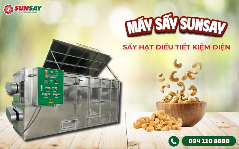 Sấy hạt điều tiết kiệm điện