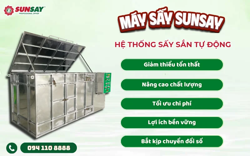 Hệ thống sấy sắn tự động