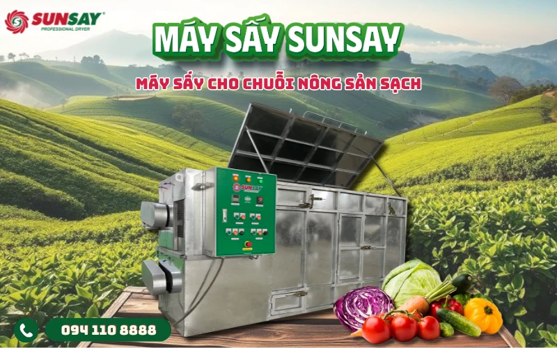 Máy sấy cho chuỗi nông sản sạch