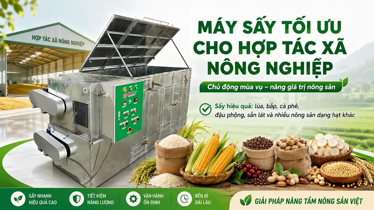 Máy sấy phù hợp với hợp tác xã nông nghiệp giúp chủ động mùa vụ